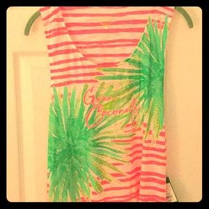 Lilly Pulitzer Gone Coconuts Tank Dress XL cotton